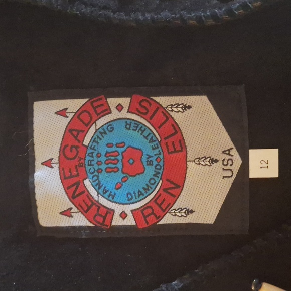 Vintage Renegade Ren Ellis Womens Black Suede Fringe Western Vest Size 12 Boho - Picture 2 of 14